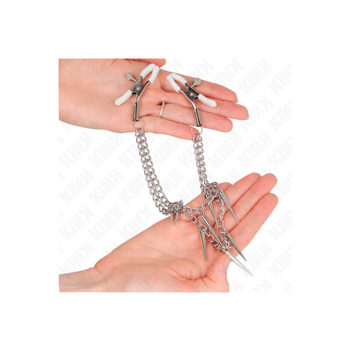 Nippelklemmen mit Spikes Ketten 30 cm von Kink Nipple Grip kaufen | Fesselliebe