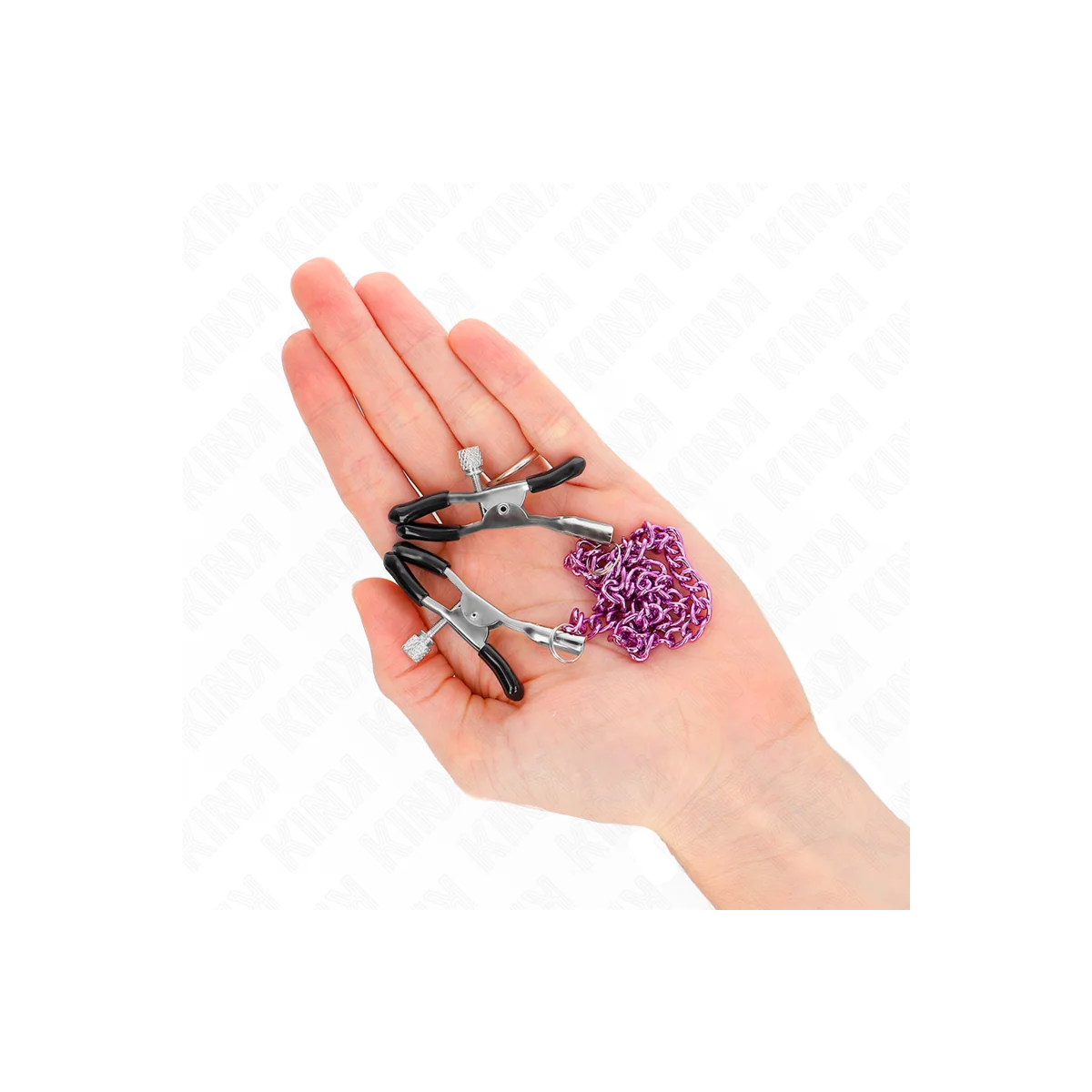 Kette Nippelklemmen Lila 30 cm von Kink Nipple Grip kaufen | Fesselliebe
