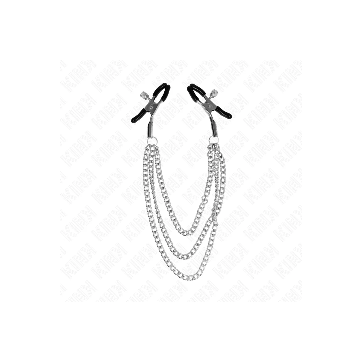 Nippelklemmen mit 3 Ketten Silber 20/23/28 cm von Kink Nipple Grip kaufen | Fesselliebe