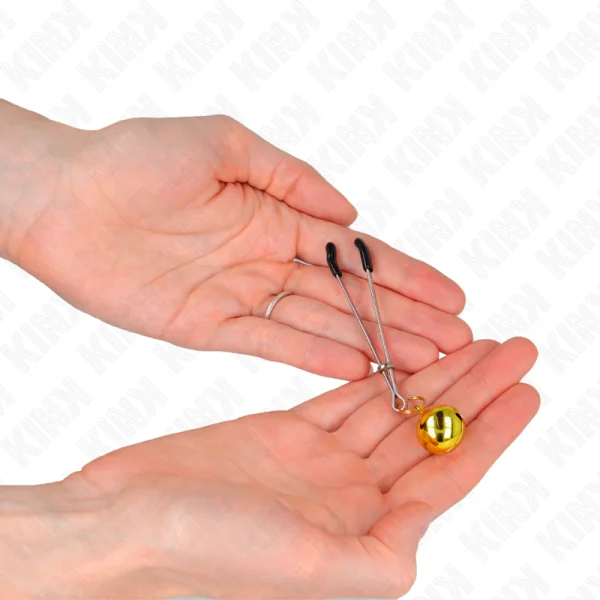 Dünne Glocken-Nippelklammern Gold 7 cm von Kink Nipple Grip kaufen | Fesselliebe