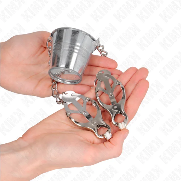 Nippelklemmen mit Eimer Silber von Kink Nipple Grip kaufen | Fesselliebe