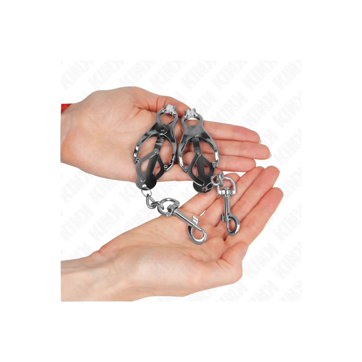 Japanische Kleeblatt-Nippelklammern mit Haken Silber von Kink Nipple Grip kaufen | Fesselliebe