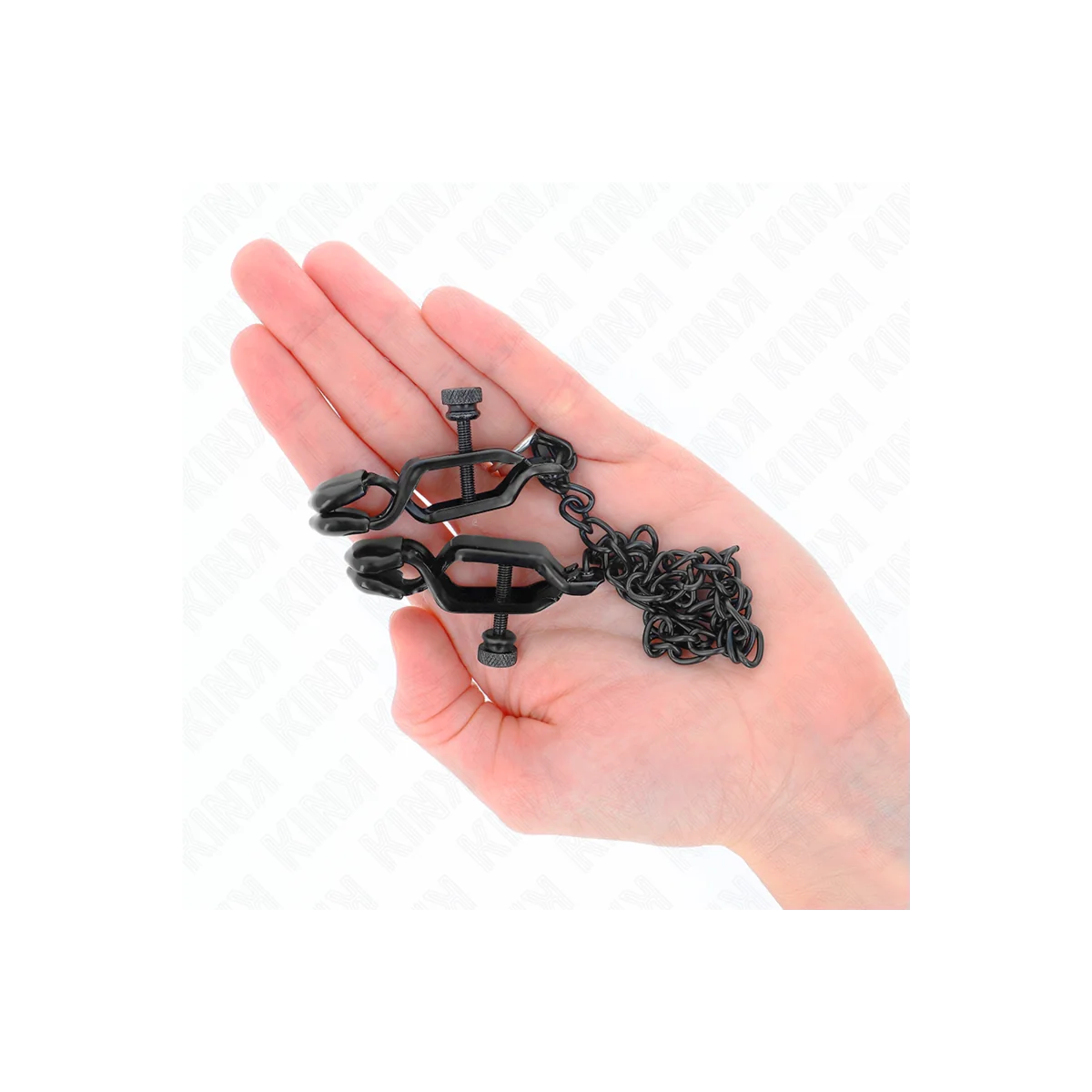 Flache Kette Nippelklemmen Schwarz 30 cm von Kink Nipple Grip kaufen | Fesselliebe