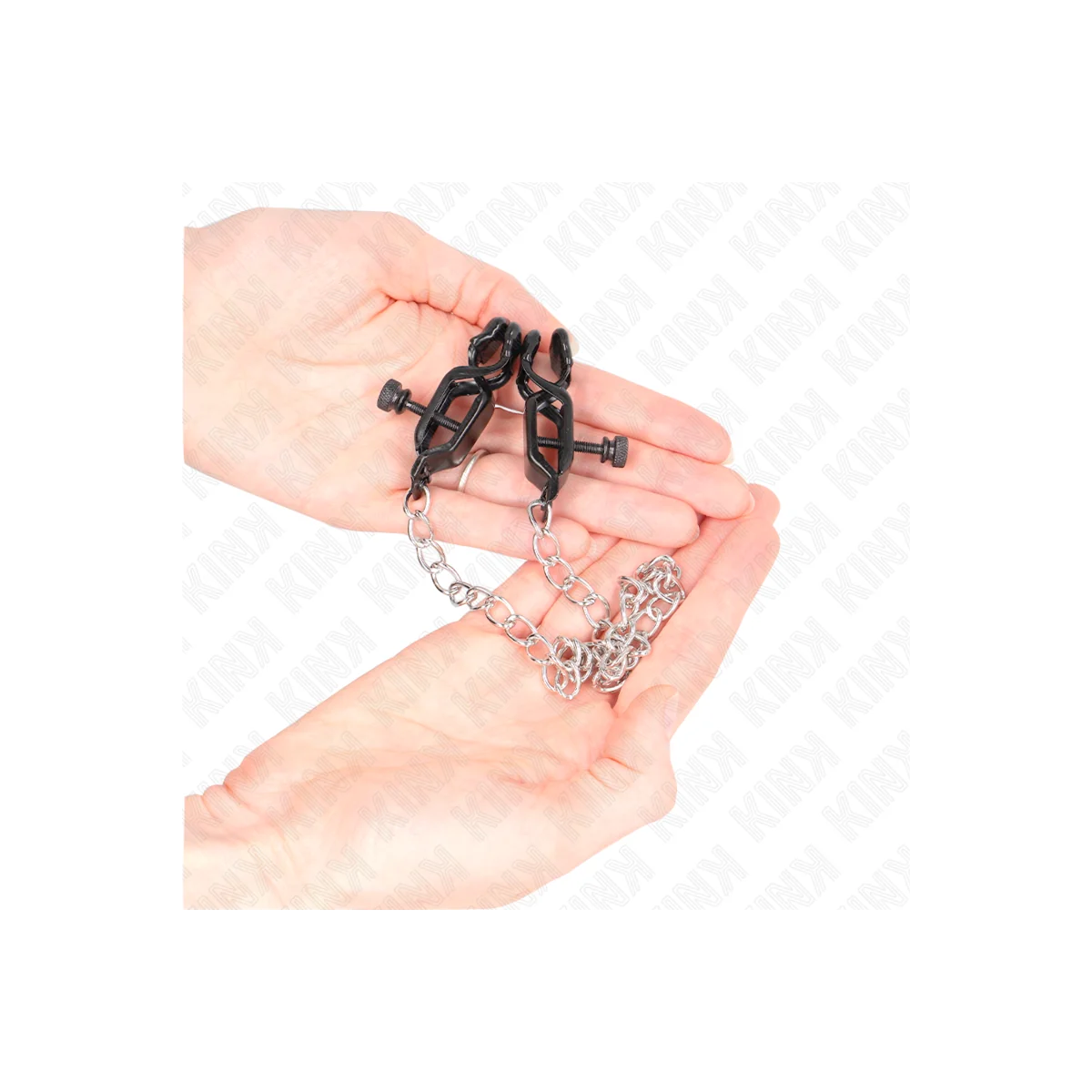 Flache Kette Nippelklemmen Silber 30 cm von Kink Nipple Grip kaufen | Fesselliebe