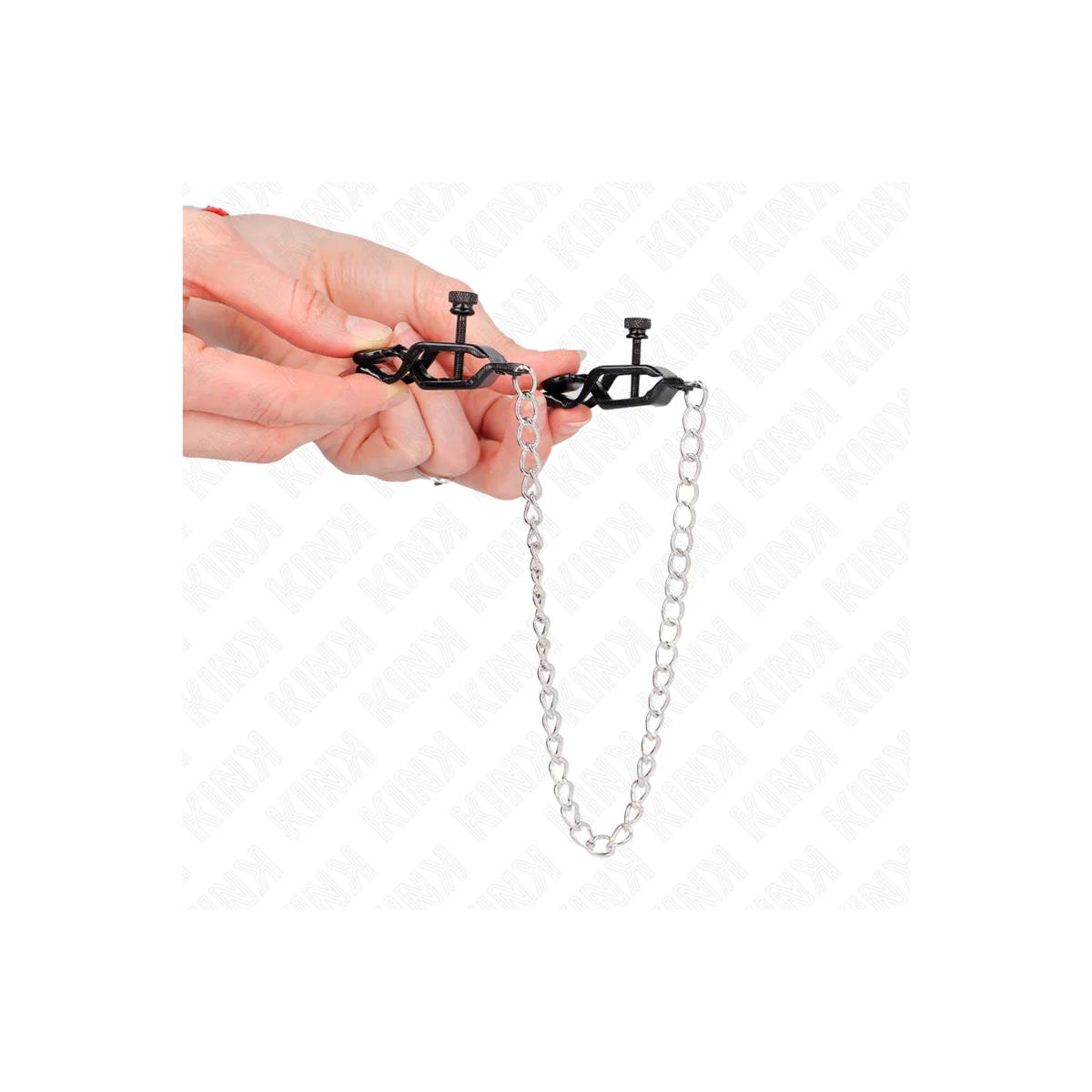 Flache Kette Nippelklemmen Silber 30 cm von Kink Nipple Grip kaufen | Fesselliebe