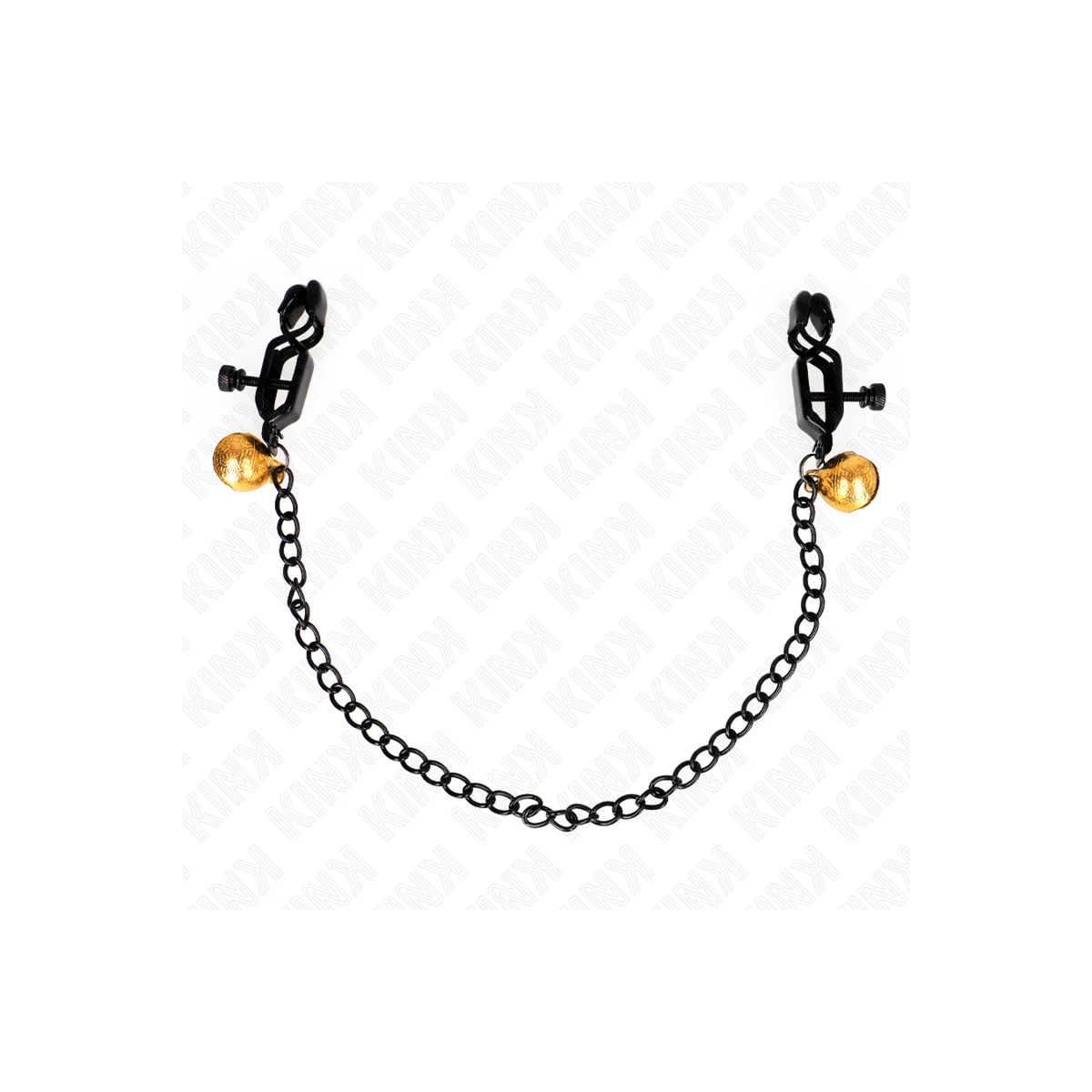 Flache Kette Nippelklemmen und Glocke Silber 30 cm von Kink Nipple Grip kaufen | Fesselliebe