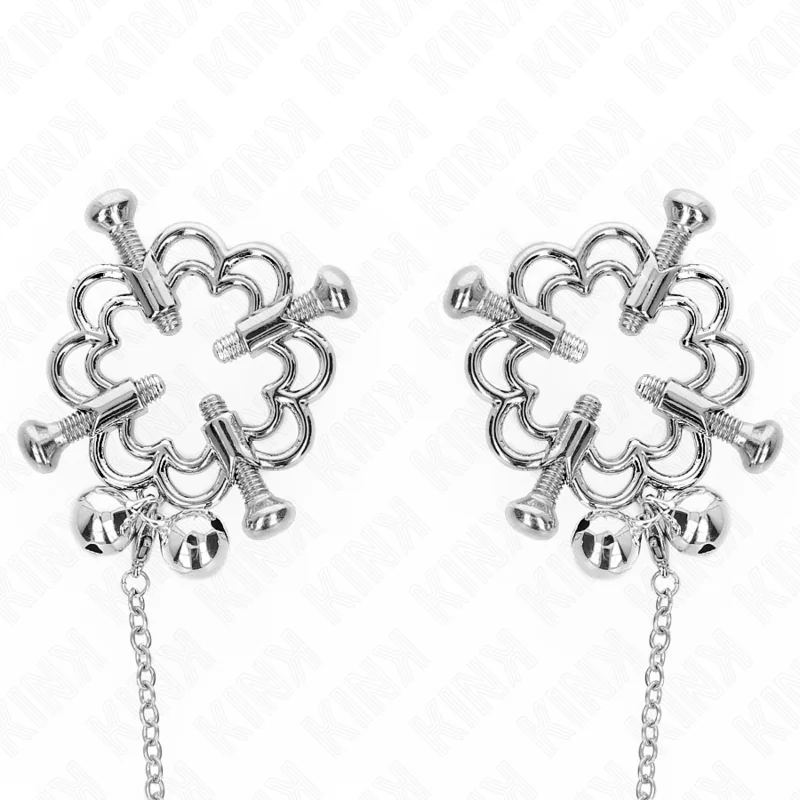 Metallische Blumen-Nippelklammern mit Kette von Kink Nipple Grip kaufen | Fesselliebe 2