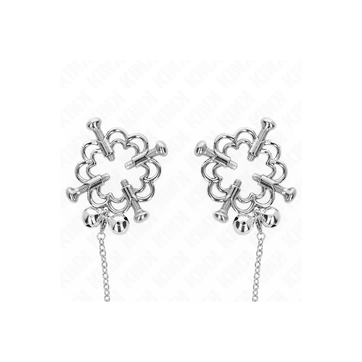 Metallische Blumen-Nippelklammern mit Kette von Kink Nipple Grip kaufen | Fesselliebe