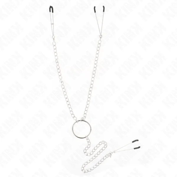 Dreifach Nippel- und Klitzisklemmen mit Kette Modell 1 von Kink Nipple Grip kaufen | Fesselliebe