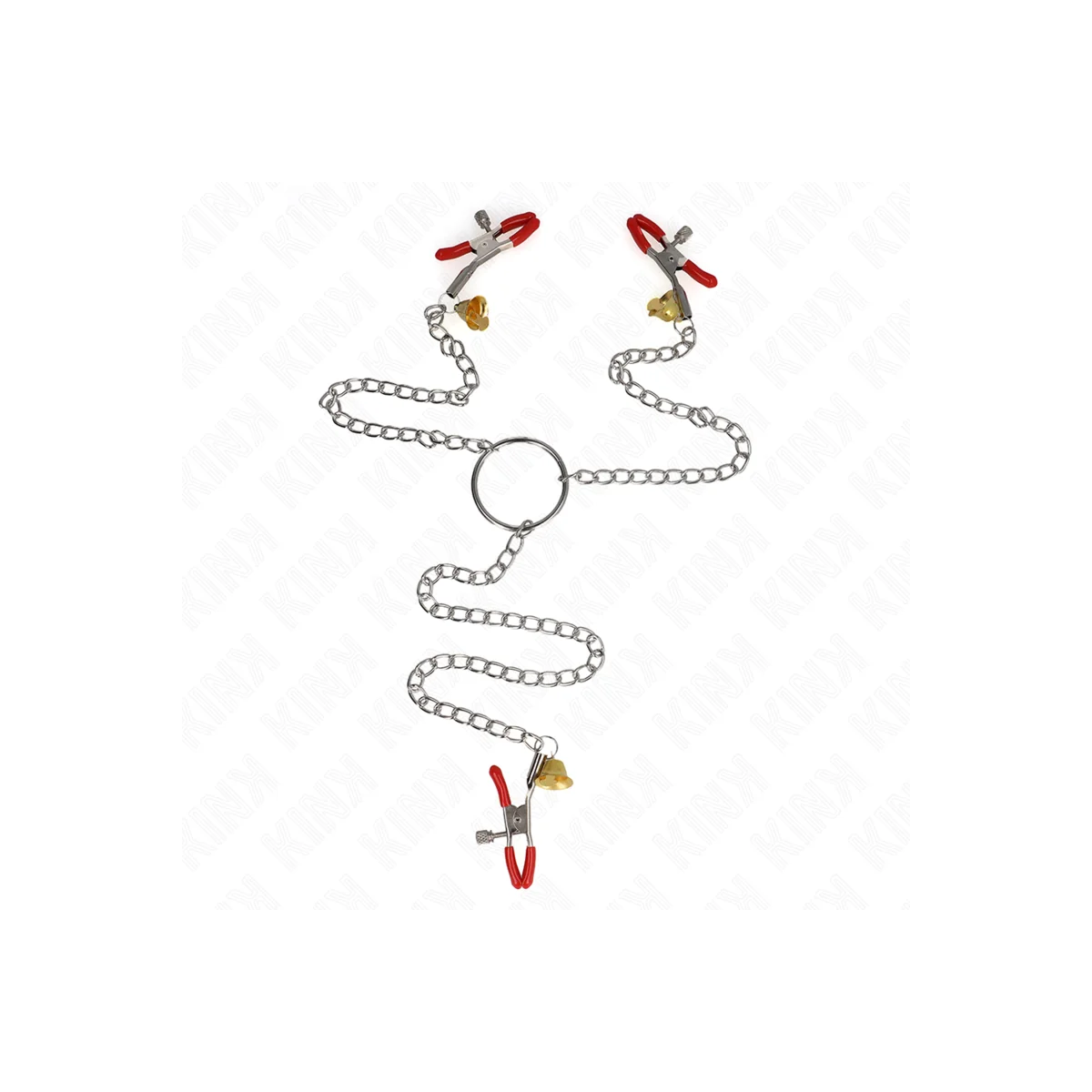 Bell 3-Fach Nippel- und Klitorisklemmen Rot mit Kette 30 cm von Kink Nipple Grip kaufen | Fesselliebe
