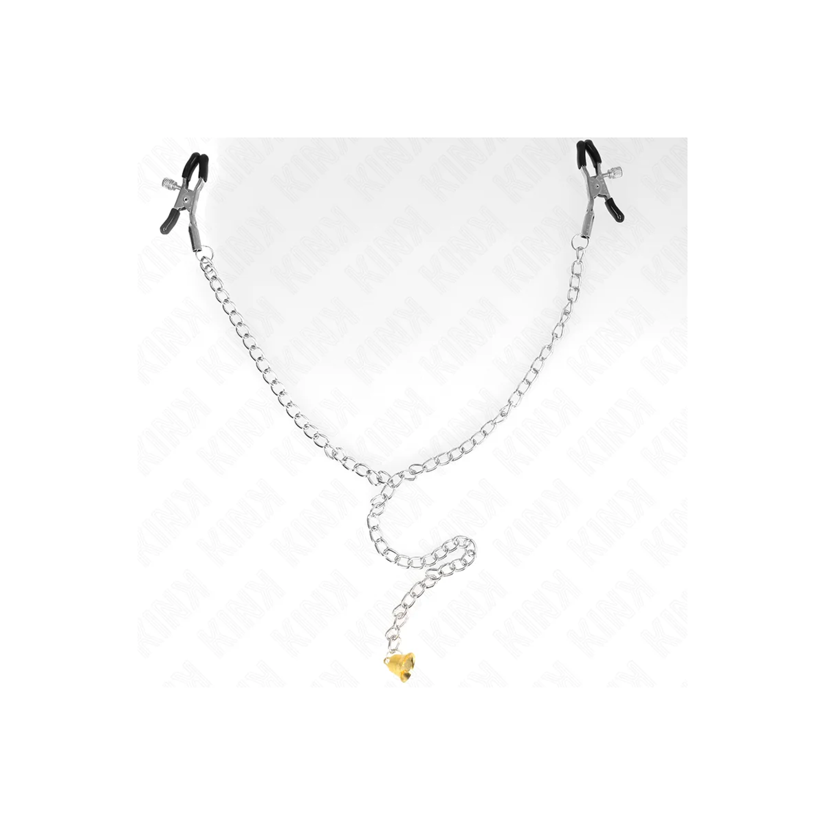 Kette Nippelklemmen mit Hornanhänger 30 cm von Kink Nipple Grip kaufen | Fesselliebe