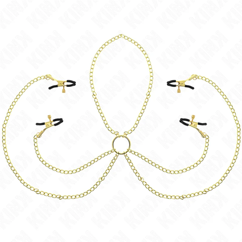 Nippel- und Kitzlerklammern, Verstellbar, Gold von Kink Nipple Grip kaufen | Fesselliebe