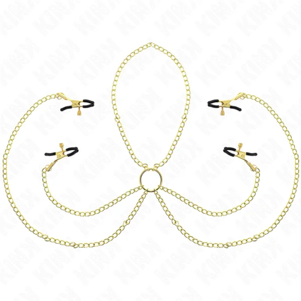 Nippel- und Kitzlerklammern, Verstellbar, Gold von Kink Nipple Grip kaufen | Fesselliebe