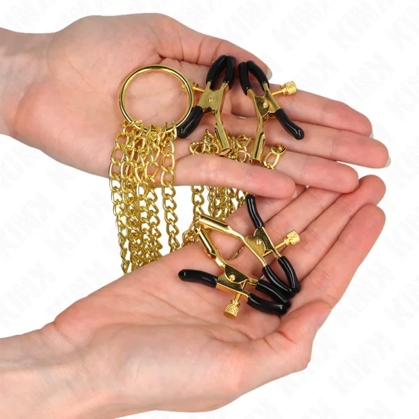 Nippel- und Kitzlerklammern, Verstellbar, Gold von Kink Nipple Grip kaufen | Fesselliebe