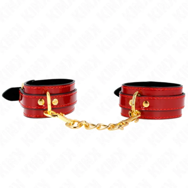 Joanna Angel Handgelenkmanschetten Rot Verstellbar mit Goldkette 16,5-26 cm X 4 cm von Kink Wrist Restraint kaufen | Fesselliebe