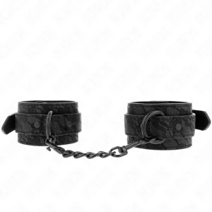 Mit Dunkler Spitze Überzogene Handgelenkmanschetten Verstellbar Schwarz 19-26 cm von Kink Wrist Restraint kaufen | Fesselliebe