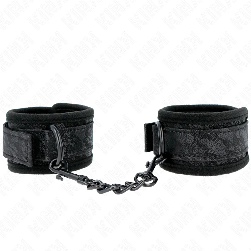 Dark Lace Cuffs Neoprene Handgelenk Manschetten Verstellbar Schwarz 20-29 cm X 5 cm von Kink Wrist Restraint kaufen | Fesselliebe