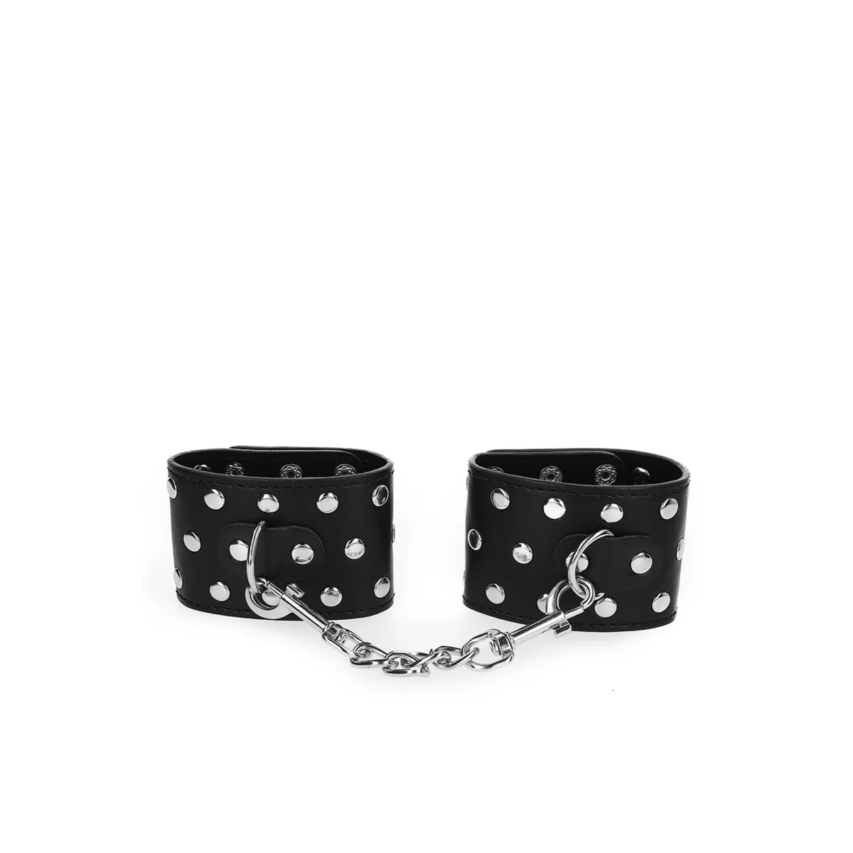 Handgelenkfesseln mit Druckverschluss Voller Nieten Schwarz Verstellbar 19-24 cm X 5,5 cm von Kink Wrist Restraint kaufen | Fesselliebe