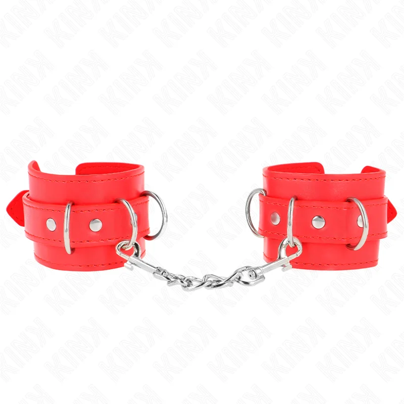 D-Ring Handgelenkfesseln Verstellbar Rot 17,5-25 cm X 6 cm von Kink Wrist Restraint kaufen | Fesselliebe