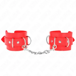 D-Ring Handgelenkfesseln Verstellbar Rot 17,5-25 cm X 6 cm von Kink Wrist Restraint kaufen | Fesselliebe