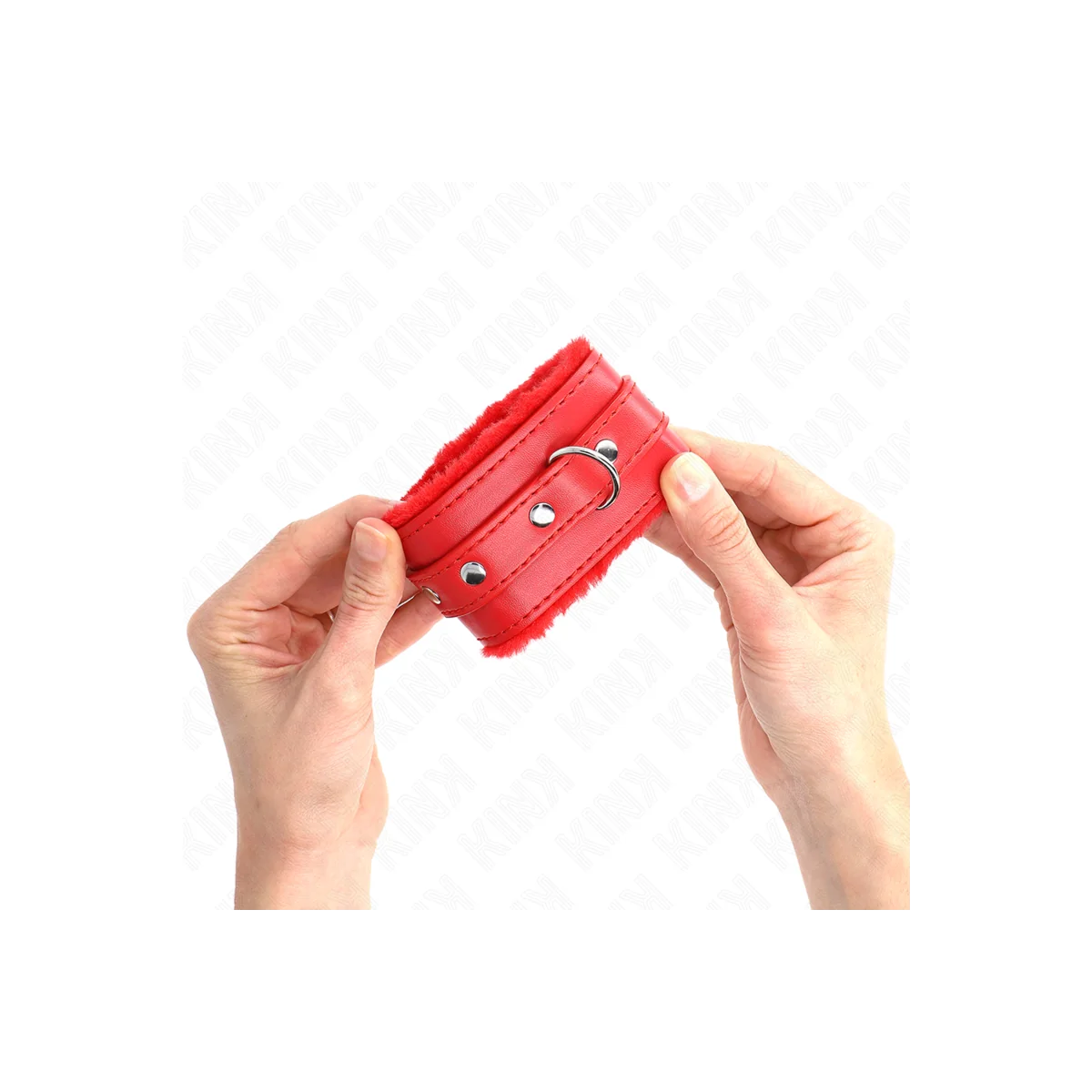 Premium Handgelenkfesseln Rot mit Rotem Gürtel Verstellbar 17-29 cm X 6 cm von Kink Wrist Restraint kaufen | Fesselliebe