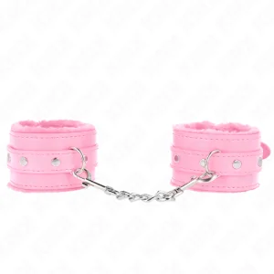 Premium Handgelenkfesseln Rosa mit Rosa Gürtel Verstellbar 17-29 cm X 6 cm von Kink Wrist Restraint kaufen | Fesselliebe