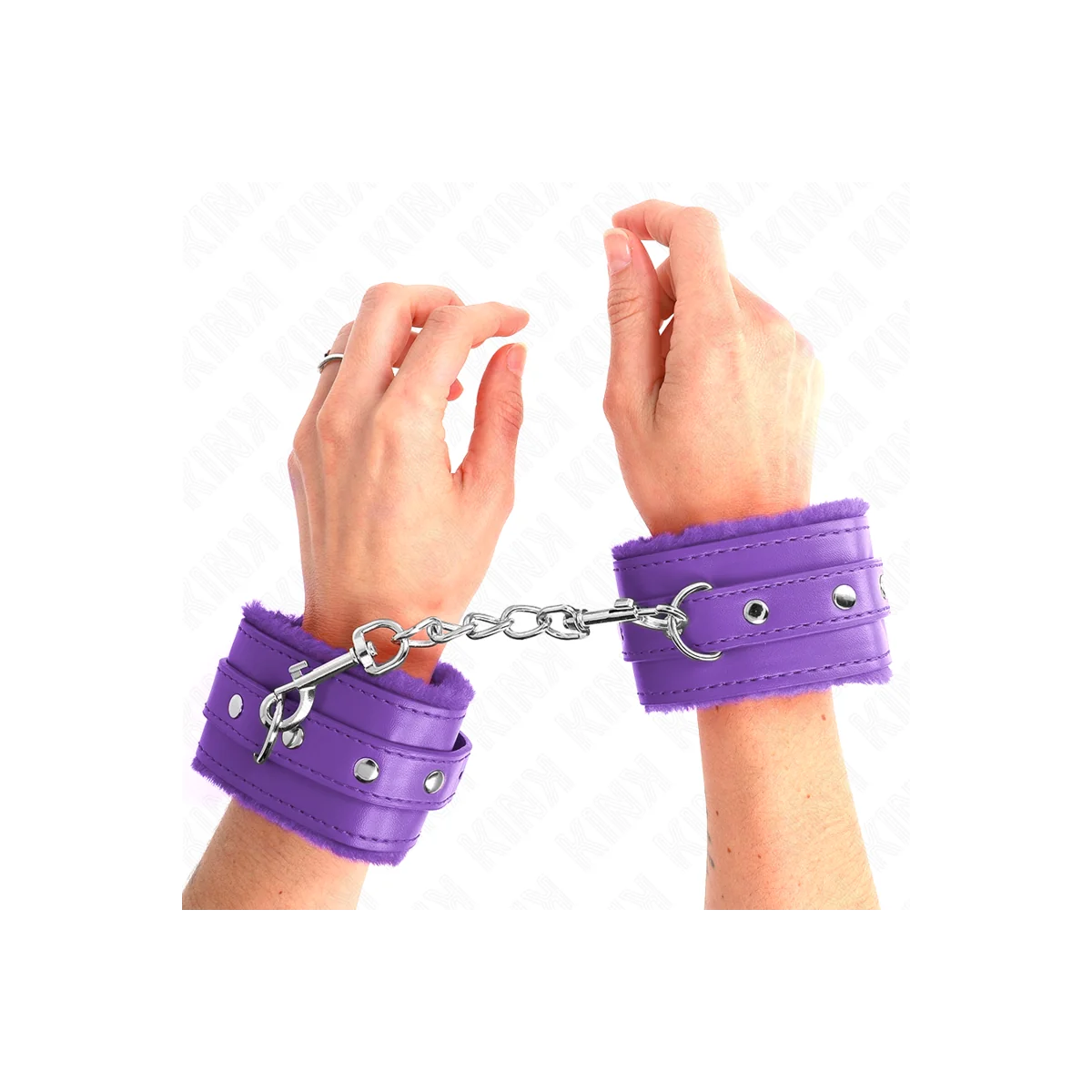 Premium Handgelenkfesseln Lila mit Lila Gürtel Verstellbar 17-29 cm X 6 cm von Kink Wrist Restraint kaufen | Fesselliebe