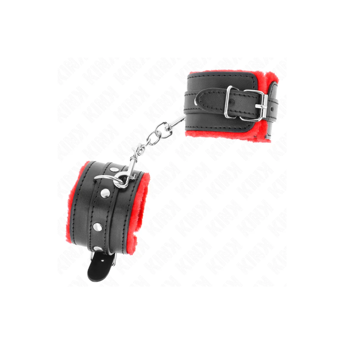 Premium Handgelenkfesseln Rot mit Schwarzem Gürtel Verstellbar 17-29 cm X 6 cm von Kink Wrist Restraint kaufen | Fesselliebe