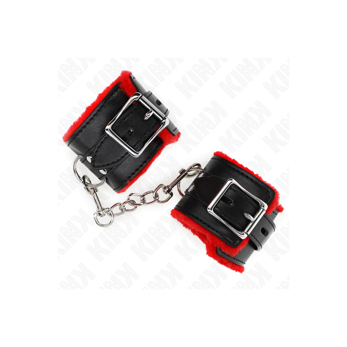 Handgelenkfesseln mit Quadratischen Löchern, Roter und Schwarzer Gürtel, 17-29 cm X 6 cm von Kink Wrist Restraint kaufen | Fesselliebe