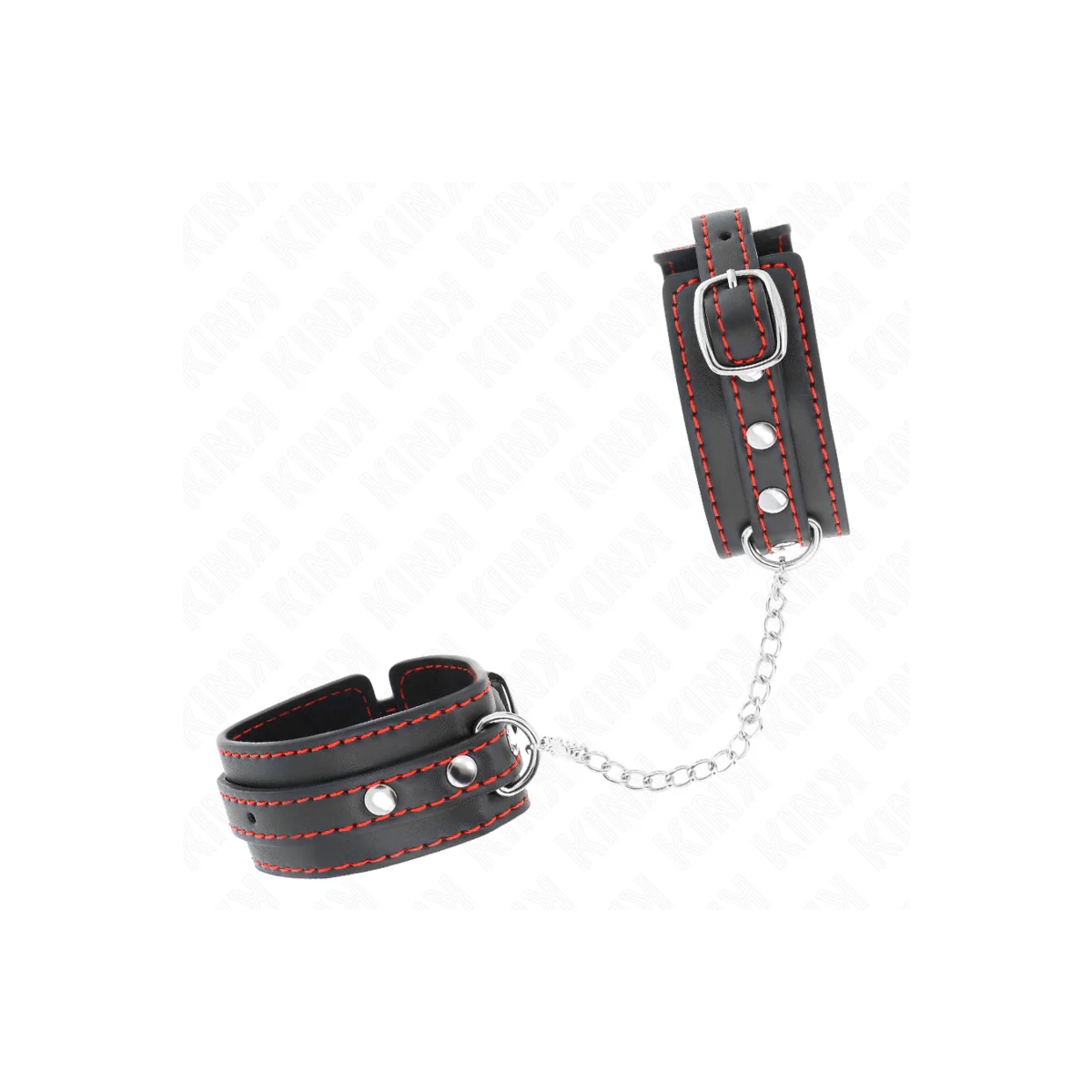 Kleine Handgelenksfesseln Schwarz mit Rotem Futter Verstellbar 14-24 cm X 3,5 cm von Kink Wrist Restraint kaufen | Fesselliebe