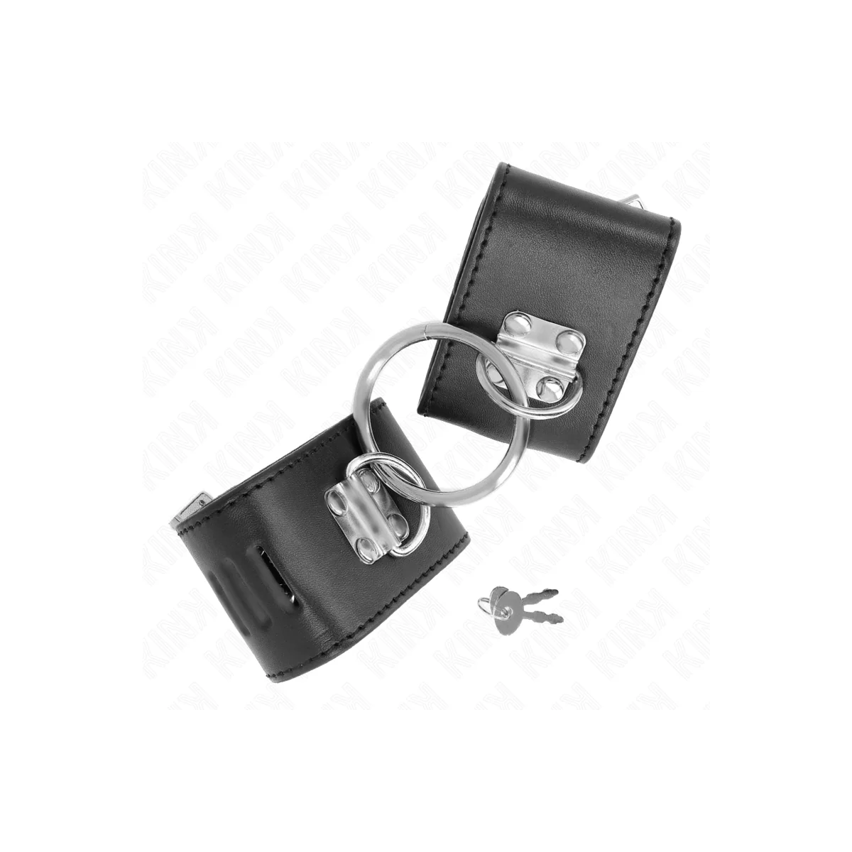 Feste Handgelenkfesseln mit Ring und Vorhängeschloss Verschluss Schwarz 16-23 cm X 5,5 cm von Kink Wrist Restraint kaufen | Fesselliebe