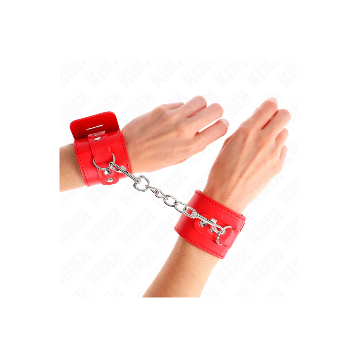 Handgelenkfesseln mit Vorhängeschloss Verschluss Rot Verstellbar 16-23 cm X 5,5 cm von Kink Wrist Restraint kaufen | Fesselliebe