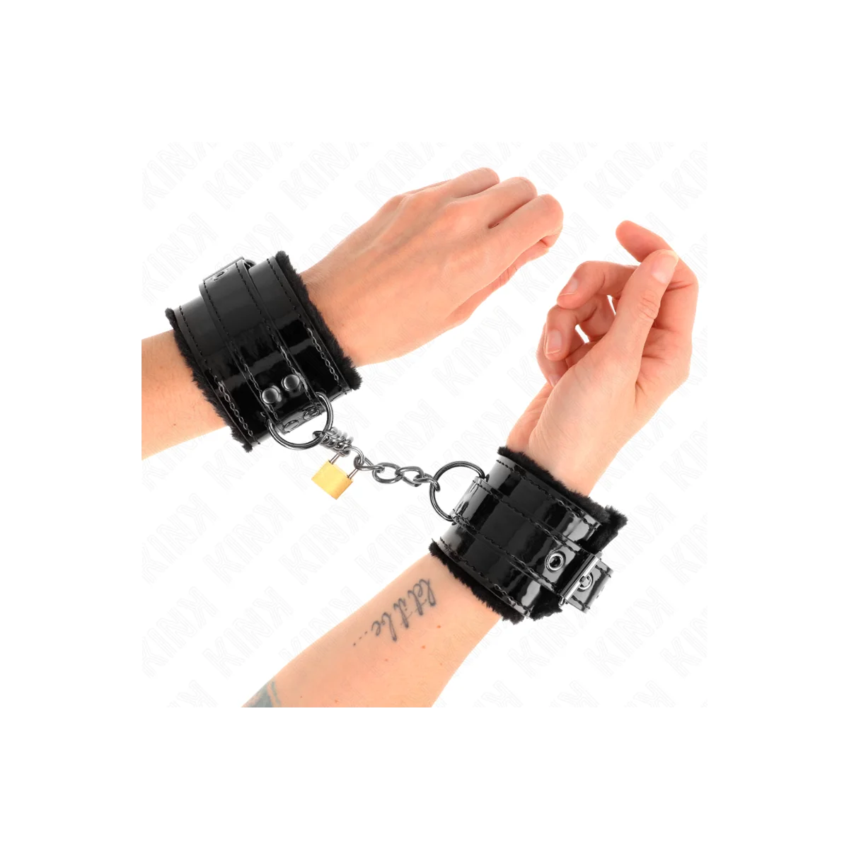 Leichte Handgelenksfesseln mit Kupferschloss, Verstellbar 17-29 cm X 5,5 cm von Kink Wrist Restraint kaufen | Fesselliebe