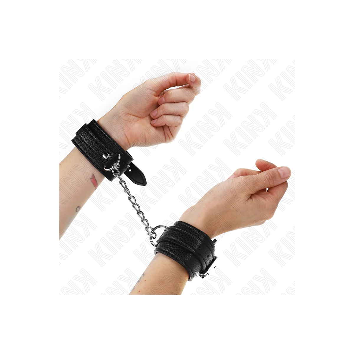 Handgelenkfesseln mit Schlangenmuster, Schwarz, Verstellbar 20-28 cm X 5,4 cm von Kink Wrist Restraint kaufen | Fesselliebe