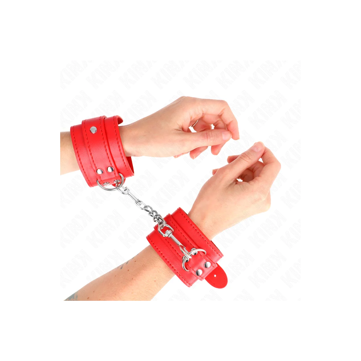 Einfache Handgelenksfesseln Rot Verstellbar 20-23 cm X 5,5 cm von Kink Wrist Restraint kaufen | Fesselliebe
