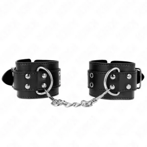 Handgelenkfessel mit Doppelter Schnalle Schwarz Verstellbar 19-26 cm von Kink Wrist Restraint kaufen | Fesselliebe