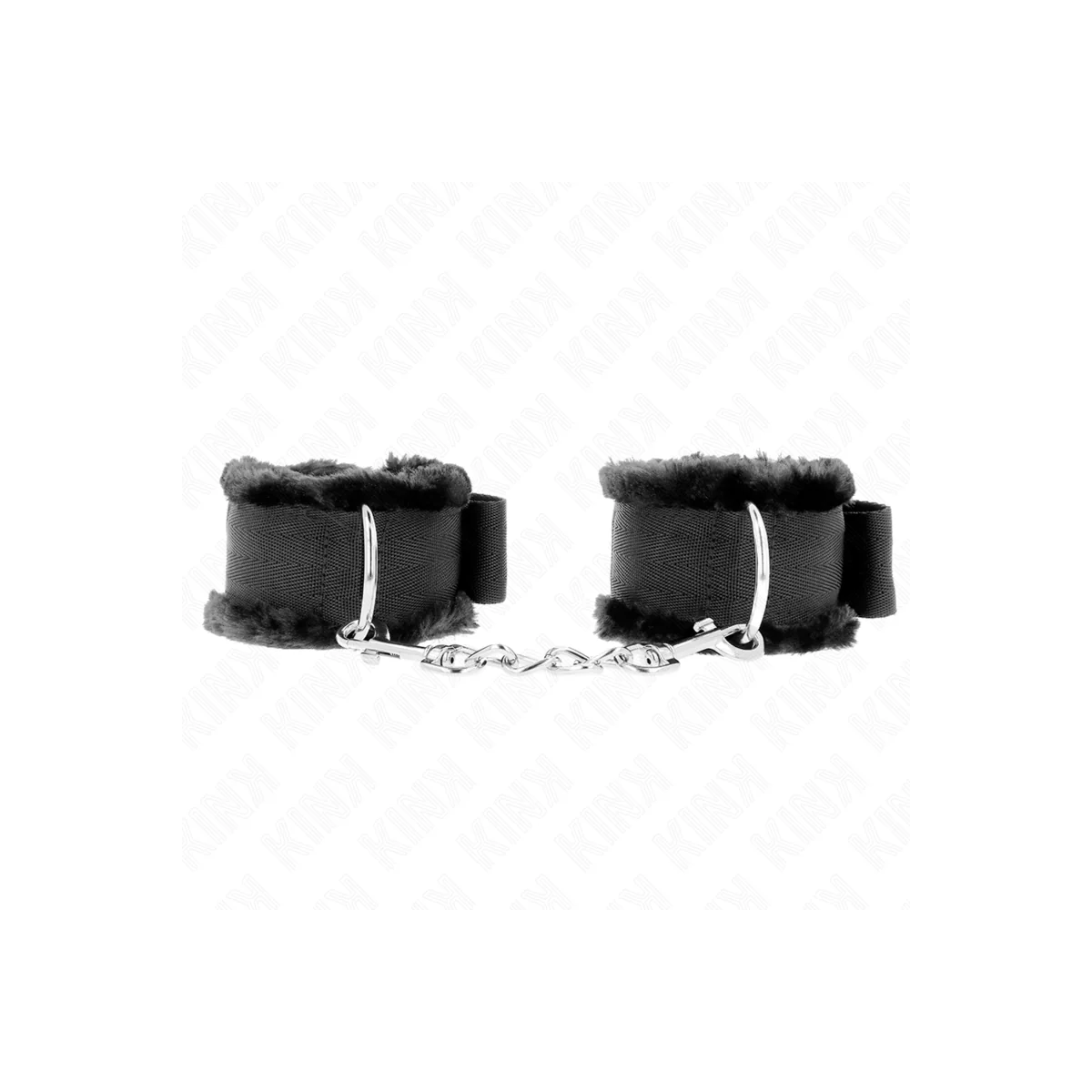 Pelzgefütterte Handgelenkfesseln Schwarz Verstellbar 17-31 cm X 7 cm von Kink Wrist Restraint kaufen | Fesselliebe