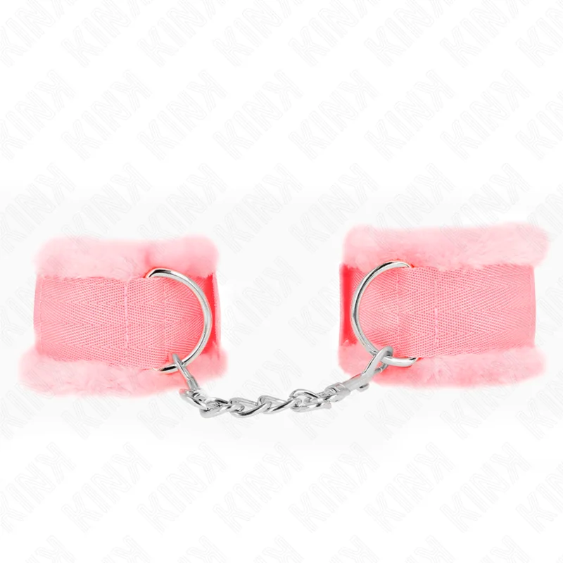 Pelzgefütterte Handgelenkfesseln Rosa Verstellbar 17-31 cm X 7 cm von Kink Wrist Restraint kaufen | Fesselliebe