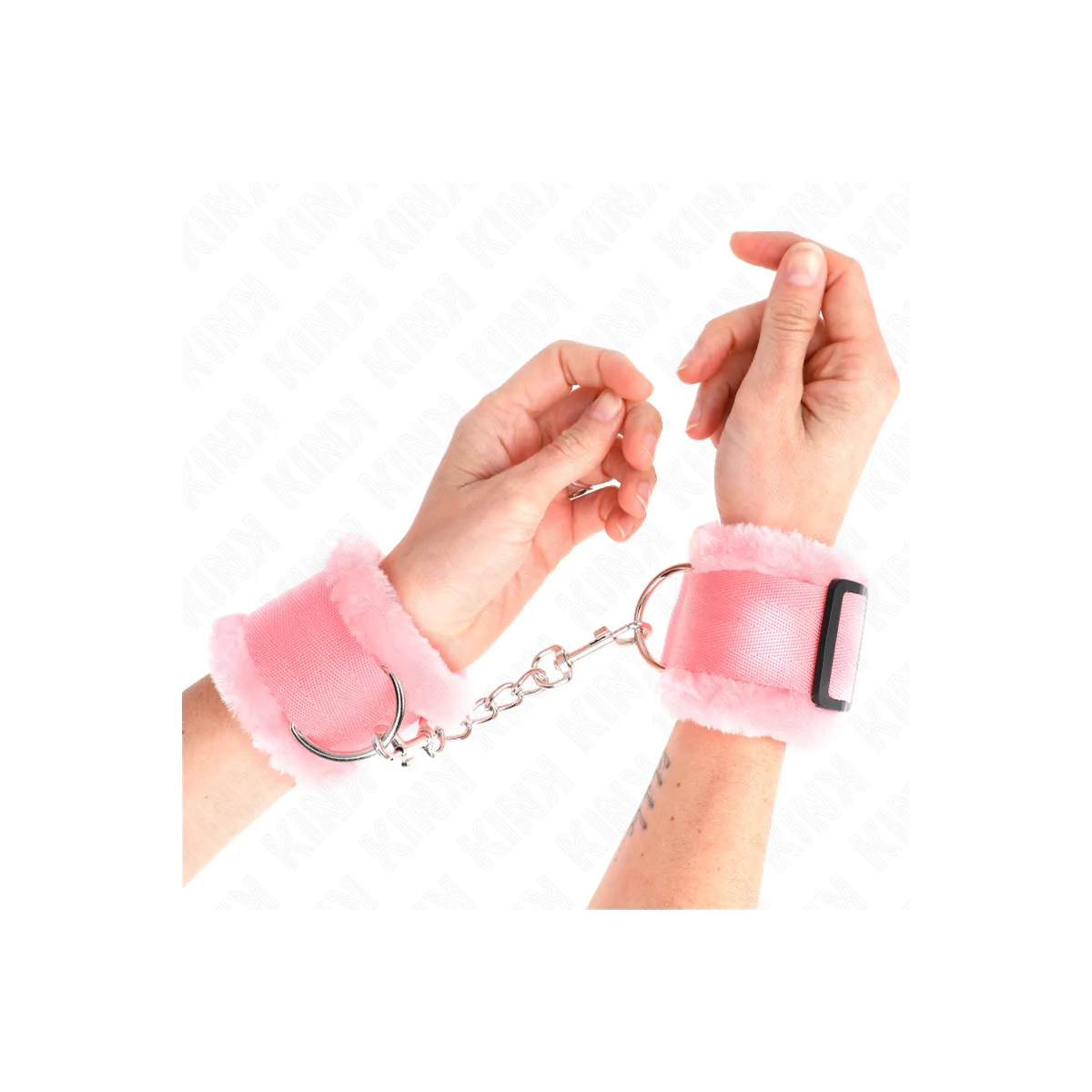 Pelzgefütterte Handgelenkfesseln Rosa Verstellbar 17-31 cm X 7 cm von Kink Wrist Restraint kaufen | Fesselliebe
