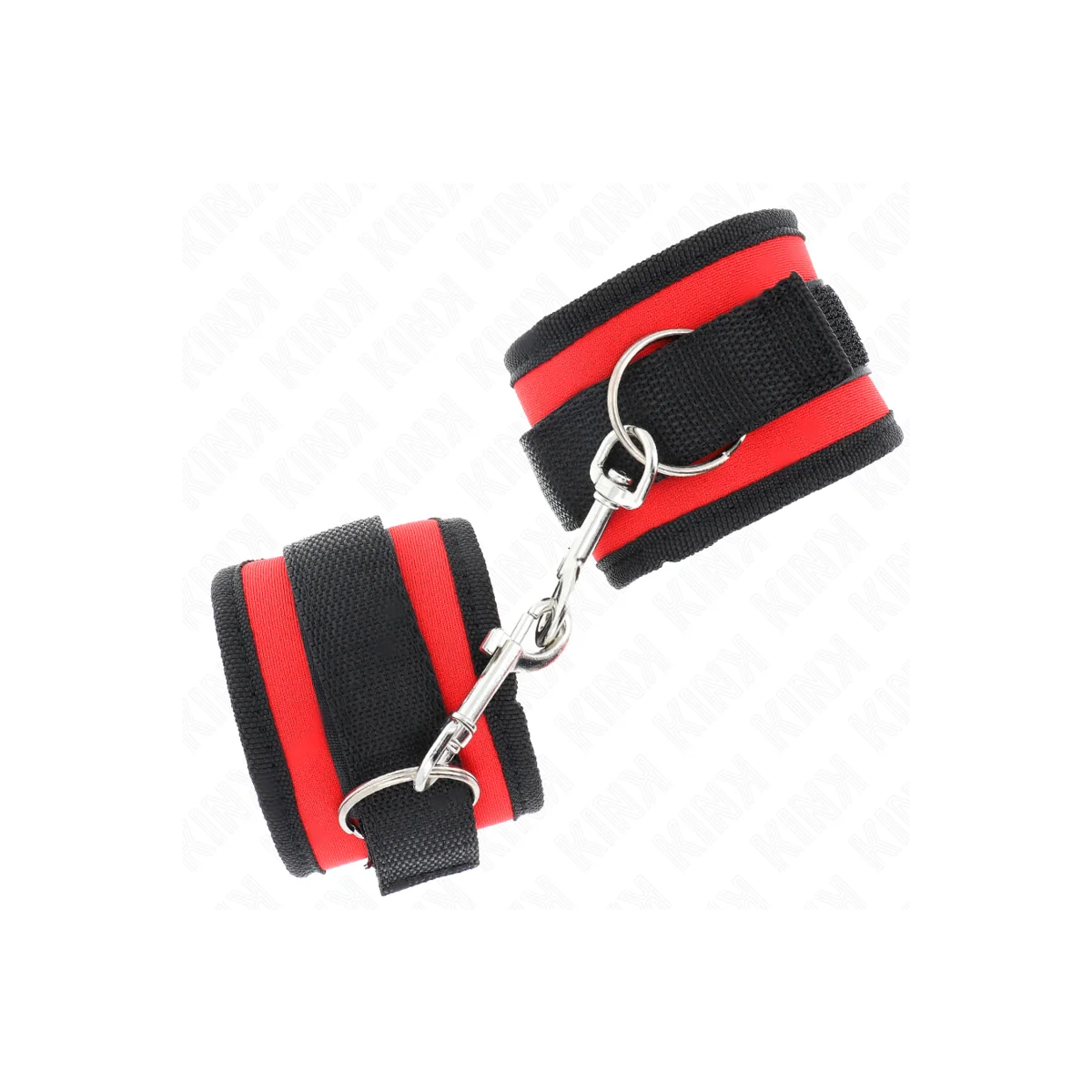 Nylon Bind-Handhandfesseln mit Klettverschluss Rot-Schwarz Modell 2 Verstellbar 18-35 cm X 6 cm von Kink Wrist Restraint kaufen | Fesselliebe