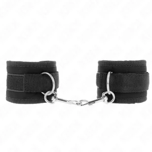 Nylon Bind-Handhandfesseln mit Klettverschluss, Schwarz, Modell 2, Verstellbar, 18-35 cm X 6 cm von Kink Wrist Restraint kaufen | Fesselliebe