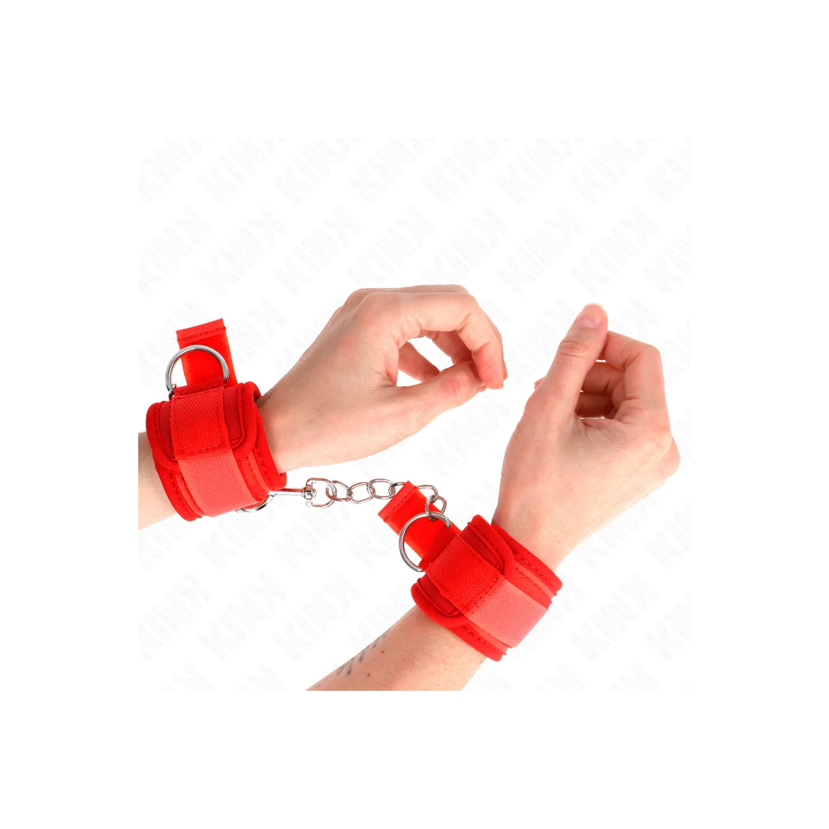 Neopren Handgelenkfesseln Rot 42 X 5 cm von Kink Wrist Restraint kaufen | Fesselliebe
