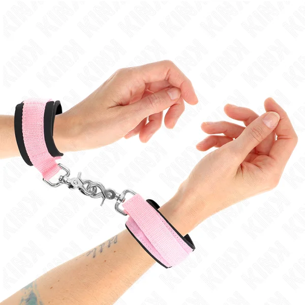 Verstellbare Neopren-Handhandfesseln Rosa Verstellbar 22-34 cm von Kink Wrist Restraint kaufen | Fesselliebe