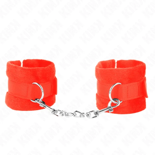 Beginner Pelzhandmanschetten Rot 30 X 7 cm von Kink Wrist Restraint kaufen | Fesselliebe