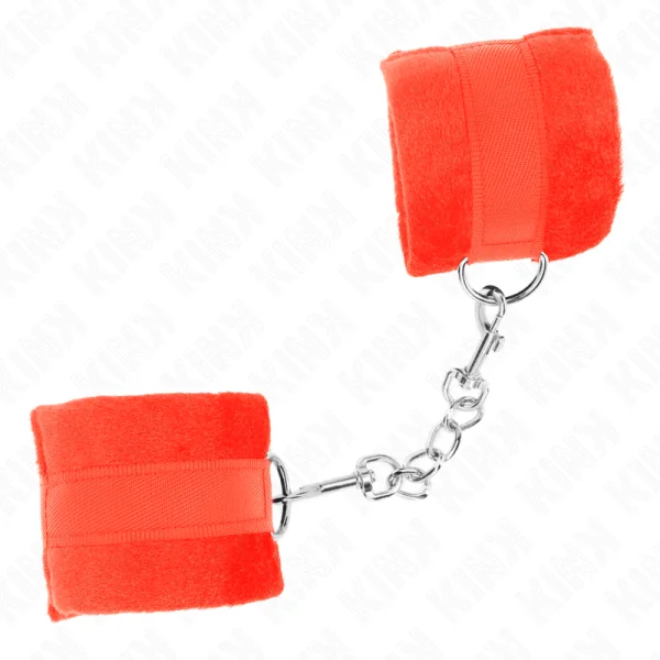Beginner Pelzhandmanschetten Rot 30 X 7 cm von Kink Wrist Restraint kaufen | Fesselliebe