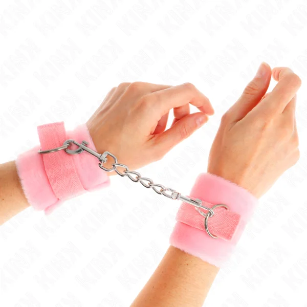 Beginner Pelzhandmanschetten Rosa 30 X 7 cm von Kink Wrist Restraint kaufen | Fesselliebe