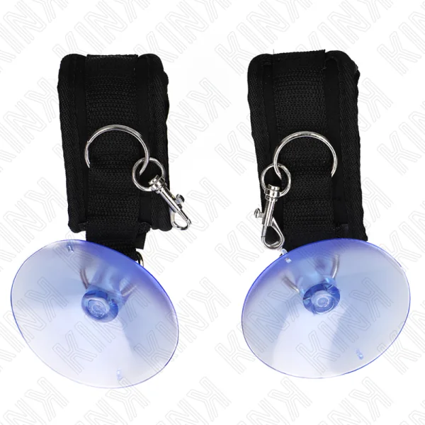 Handgelenkfesseln mit Saugnäpfen Schwarz 29-40 cm X 5 cm von Kink Wrist Restraint kaufen | Fesselliebe