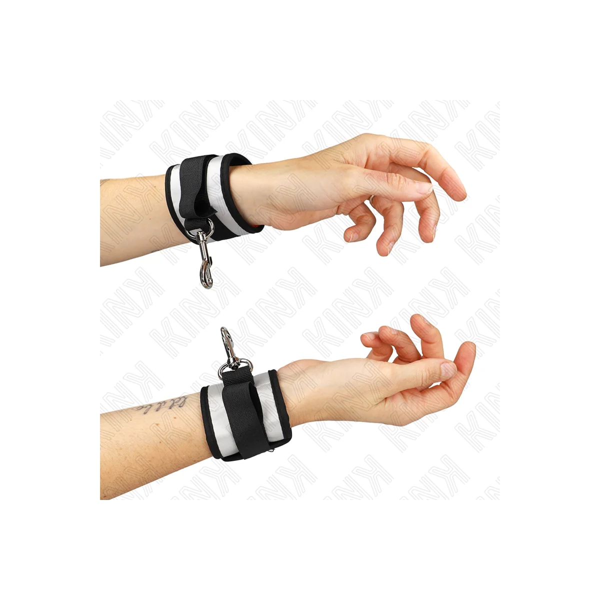 Neopren Handgelenkmanschetten Grau 23 X 5 cm von Kink Wrist Restraint kaufen | Fesselliebe