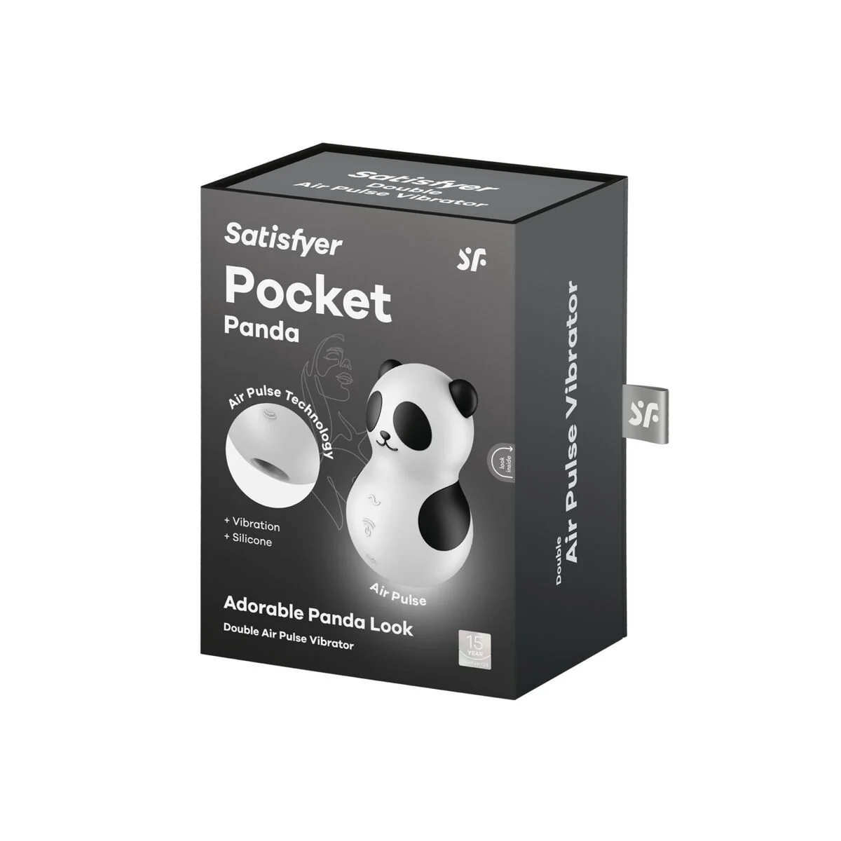 Pocket Panda Stimulator & Vibrator Schwarz Weiss von Satisfyer Air Pulse kaufen | Fesselliebe