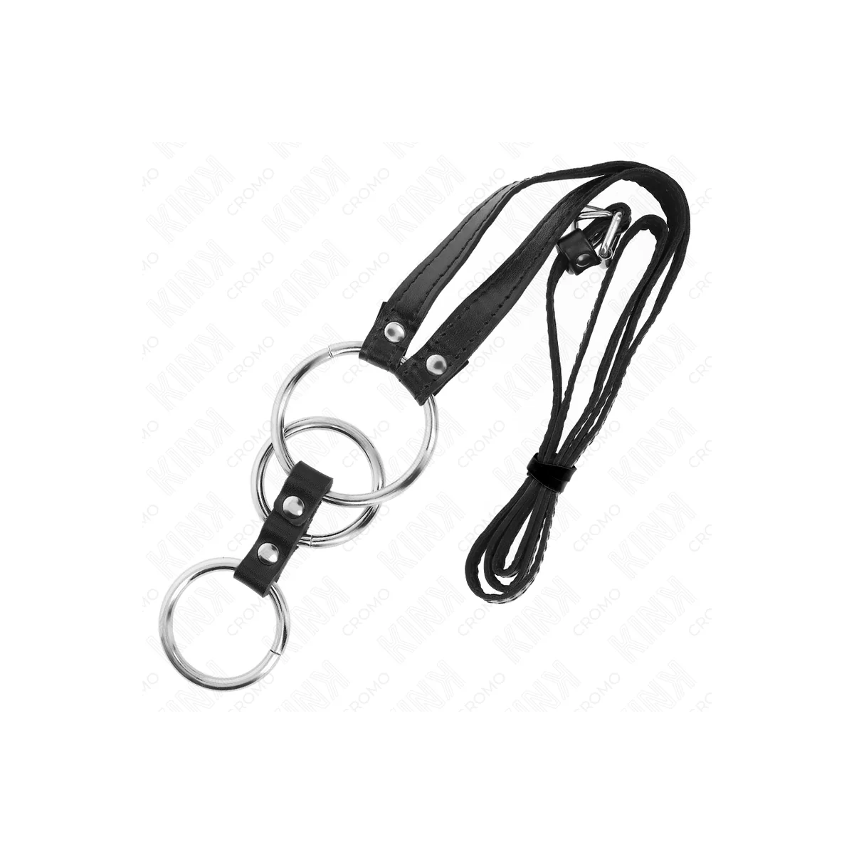 Dreifach Metall Penisring 3,8 cm Bis 5 cm mit Ledergurte 112 cm von Kink Ring Power kaufen | Fesselliebe